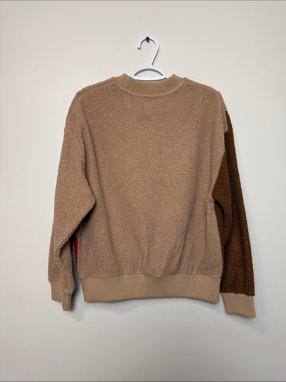 Icone Colorblock Crewneck Sherpa oversized Sweater size XS